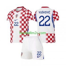 Fußballtrikots Kroatien Luka Vuskovic 22 Kinder Heim Trikotsatz WM 2026
